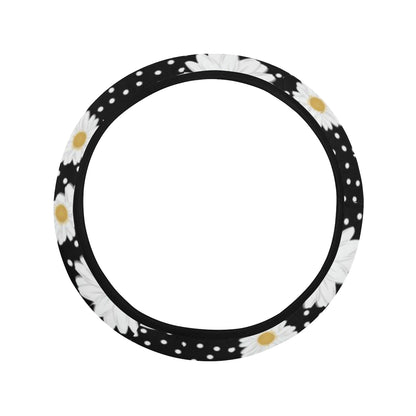 Daisy Pattern Print Design DS02 Steering Wheel Cover with Elastic Edge