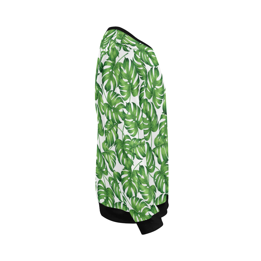 Palm Leaves Pattern Print Design PL08 Men Long Sleeve Sweatshirt