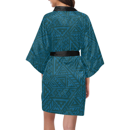 Maori Pattern Print Design 03 Women's Short Kimono