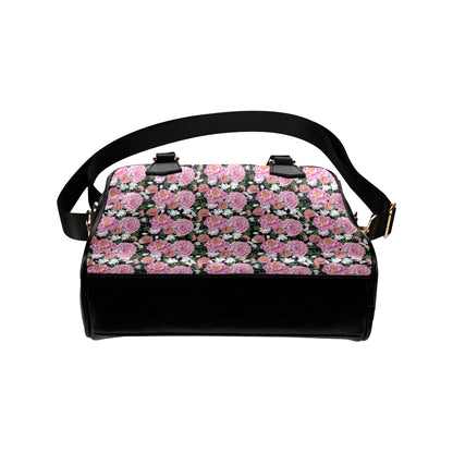Dahlia Pattern Print Design 02 Shoulder Handbag