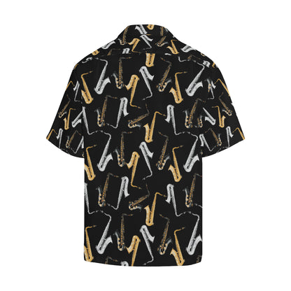 Saxophone Pattern Print Design 01 Men's Hawaiian Shirt