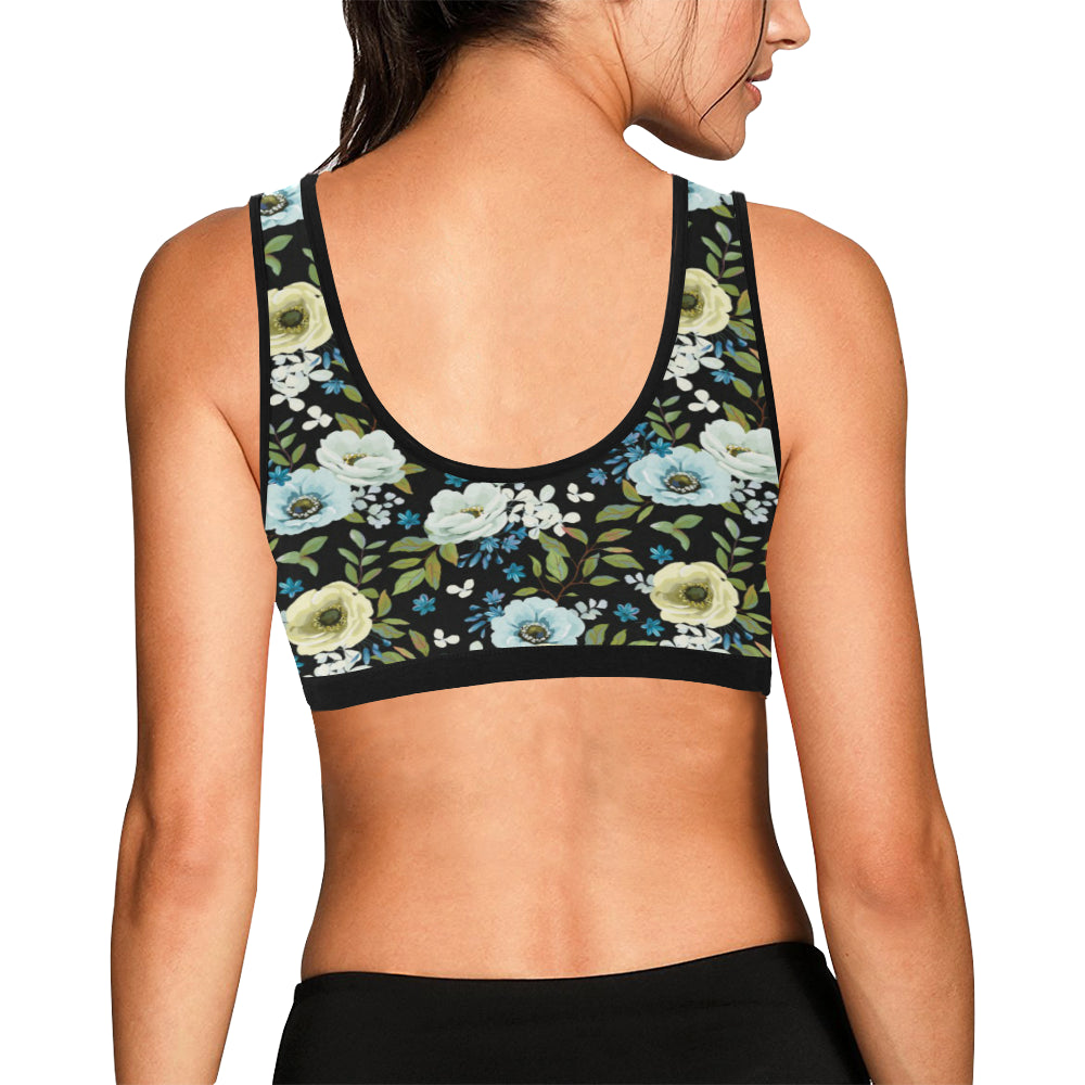 Anemone Pattern Print Design AM03 Sports Bra
