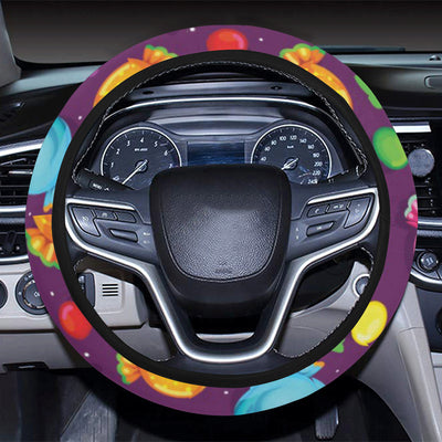 Candy Pattern Print Design CA05 Steering Wheel Cover with Elastic Edge
