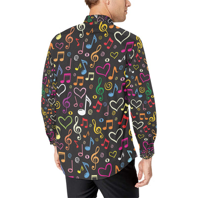 Music note Pattern Print Design A01 Men's Long Sleeve Shirt