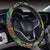 Psychedelic Trippy Floral Design Steering Wheel Cover with Elastic Edge