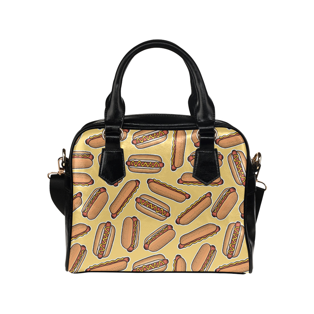 Hot Dog Pattern Print Design 01 Shoulder Handbag