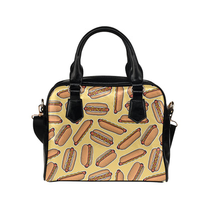 Hot Dog Pattern Print Design 01 Shoulder Handbag