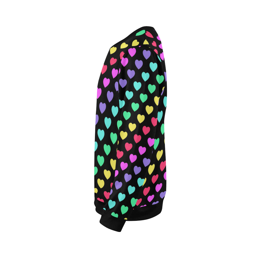 Heart Rainbow Pattern Print Design HE02 Men Long Sleeve Sweatshirt