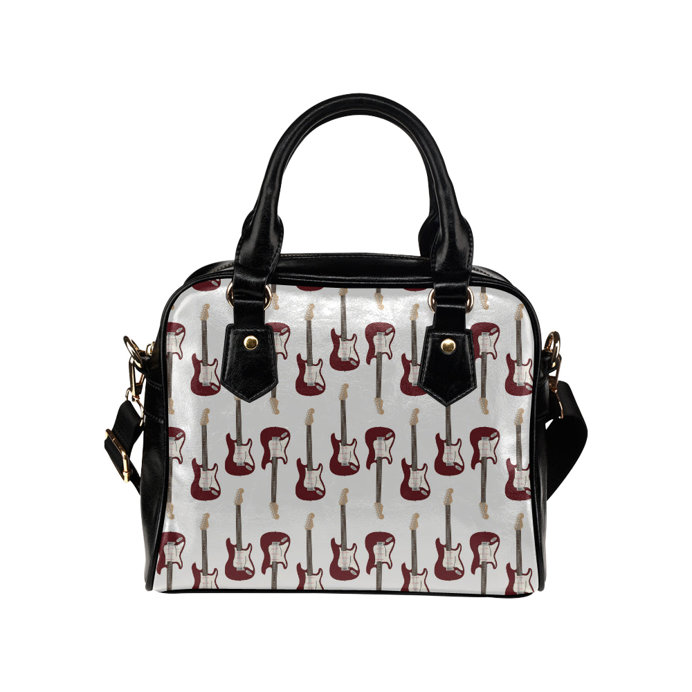Bass Guitar Pattern Print Design 03 Shoulder Handbag
