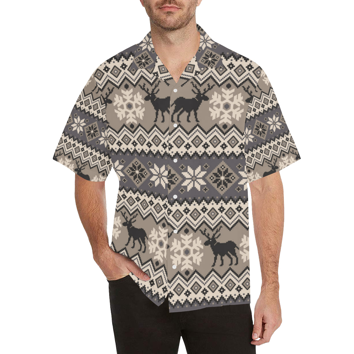 Nordic Pattern Print Design A01 Men's Hawaiian Shirt