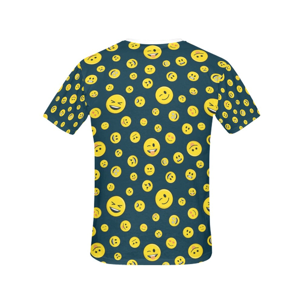 Smiley Face Emoji Print Design LKS301 Women's  T-shirt