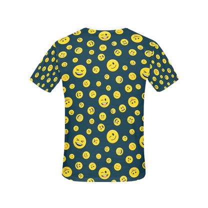 Smiley Face Emoji Print Design LKS301 Women's  T-shirt