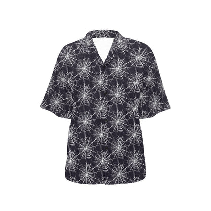 Spider Web Print Design LKS303 Women's Hawaiian Shirt