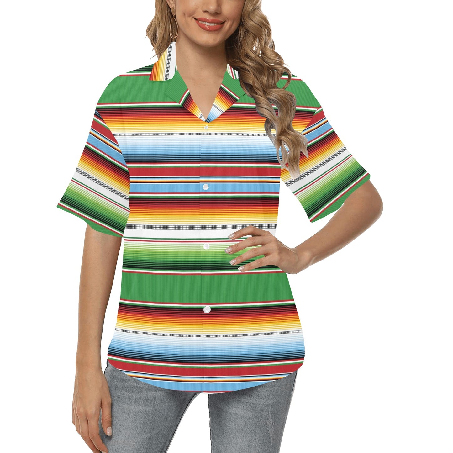 Serape Print Design LKS302 Women's Hawaiian Shirt