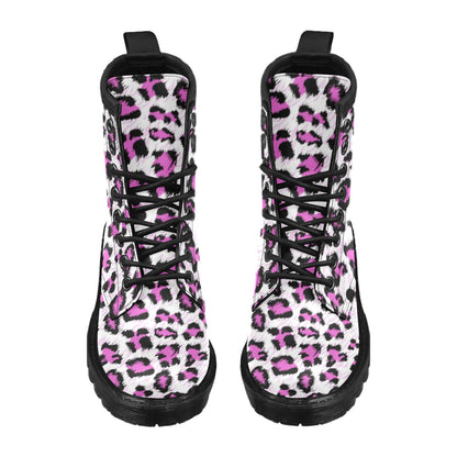 Leopard Pink Skin Print Women's Boots