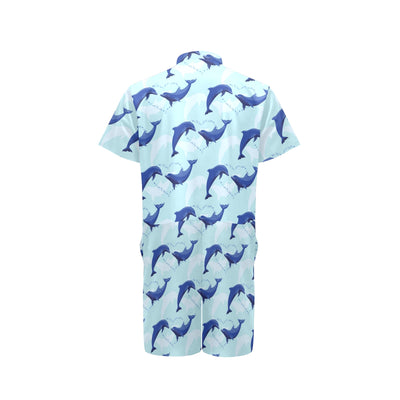 Dolphin Heart Pattern Men's Romper