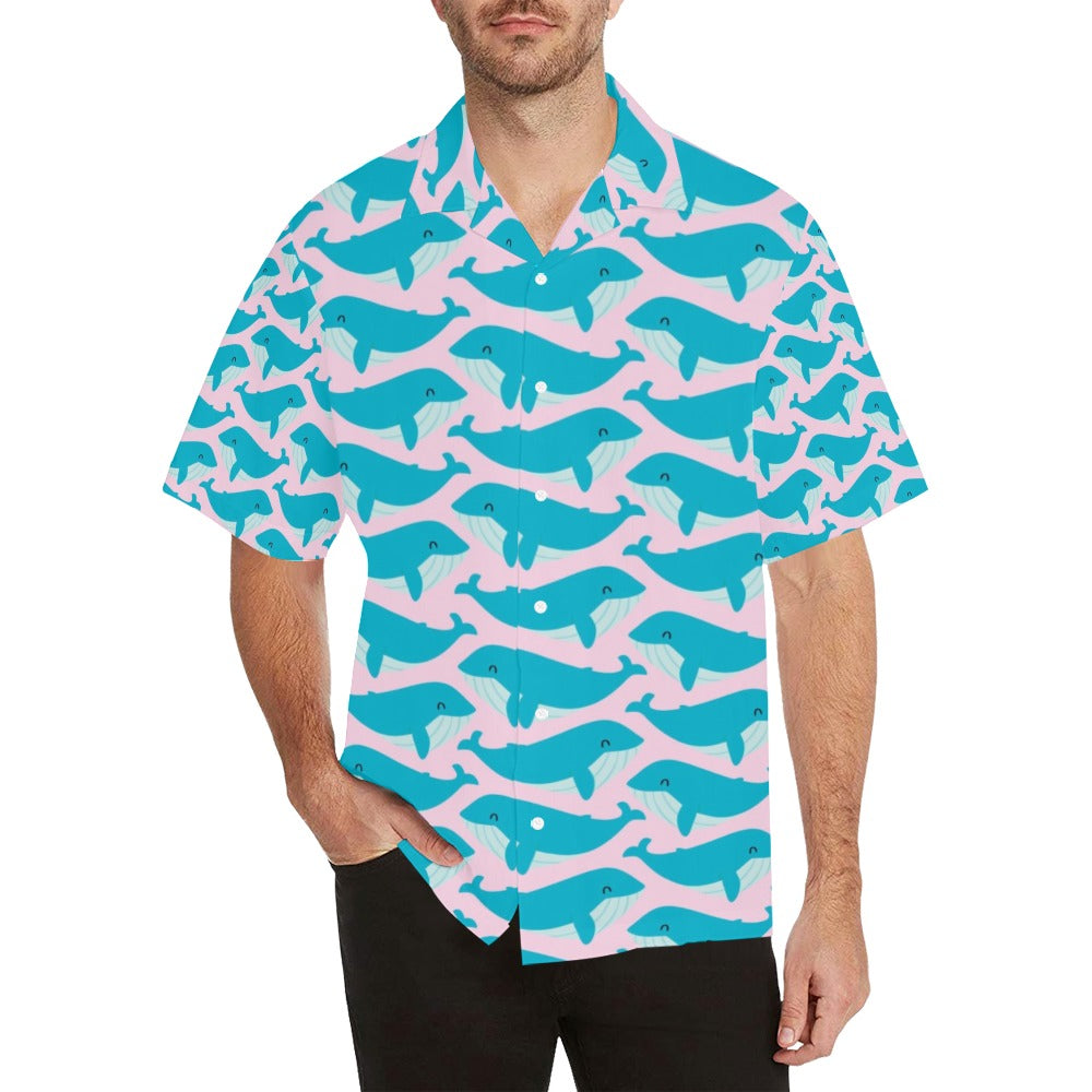 Whale Print Design LKS302 Men's Hawaiian Shirt