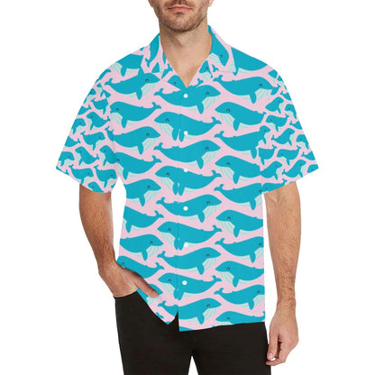 Whale Print Design LKS302 Men's Hawaiian Shirt
