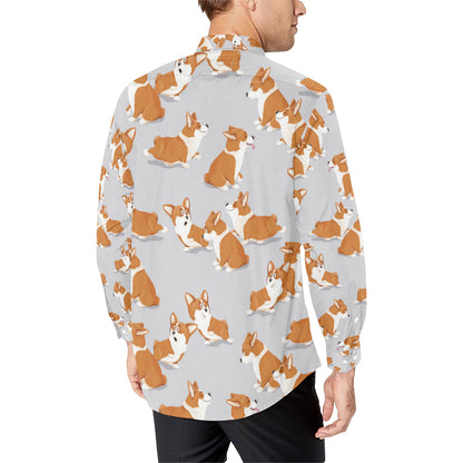 Pembroke Welsh Corgis Pattern Print Design A04 Men's Long Sleeve Shirt
