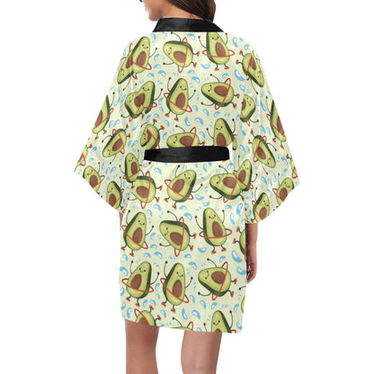Avocado Pattern Print Design AC02 Women's Short Kimono