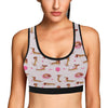 Dachshund Pattern Print Design 10 Sports Bra