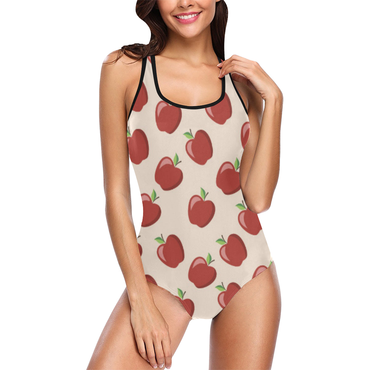 Apple Pattern Print Design AP01 Women Swimsuit