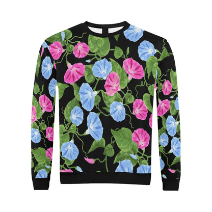 Morning Glory Pattern Print Design MG04 Men Long Sleeve Sweatshirt