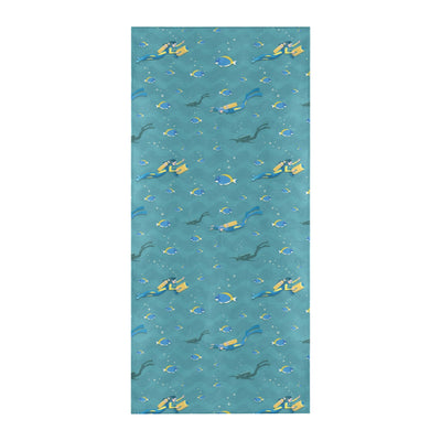 Scuba Driving Pattern Print Design LKS306 Beach Towel 32" x 71"