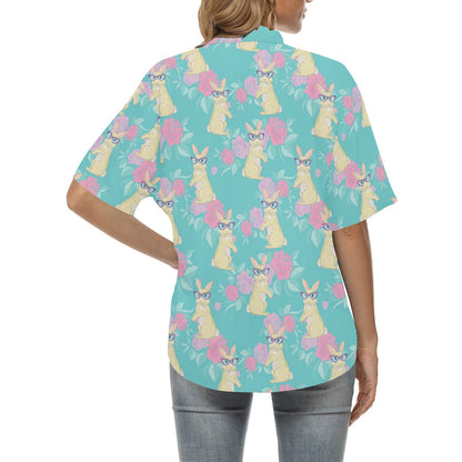 Rabbit Pattern Print Design RB05 Women's Hawaiian Shirt
