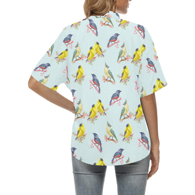 Bird Sweet Themed Print Pattern Women's Hawaiian Shirt