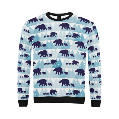 Bear Pattern Print Design BE01 Men Long Sleeve Sweatshirt