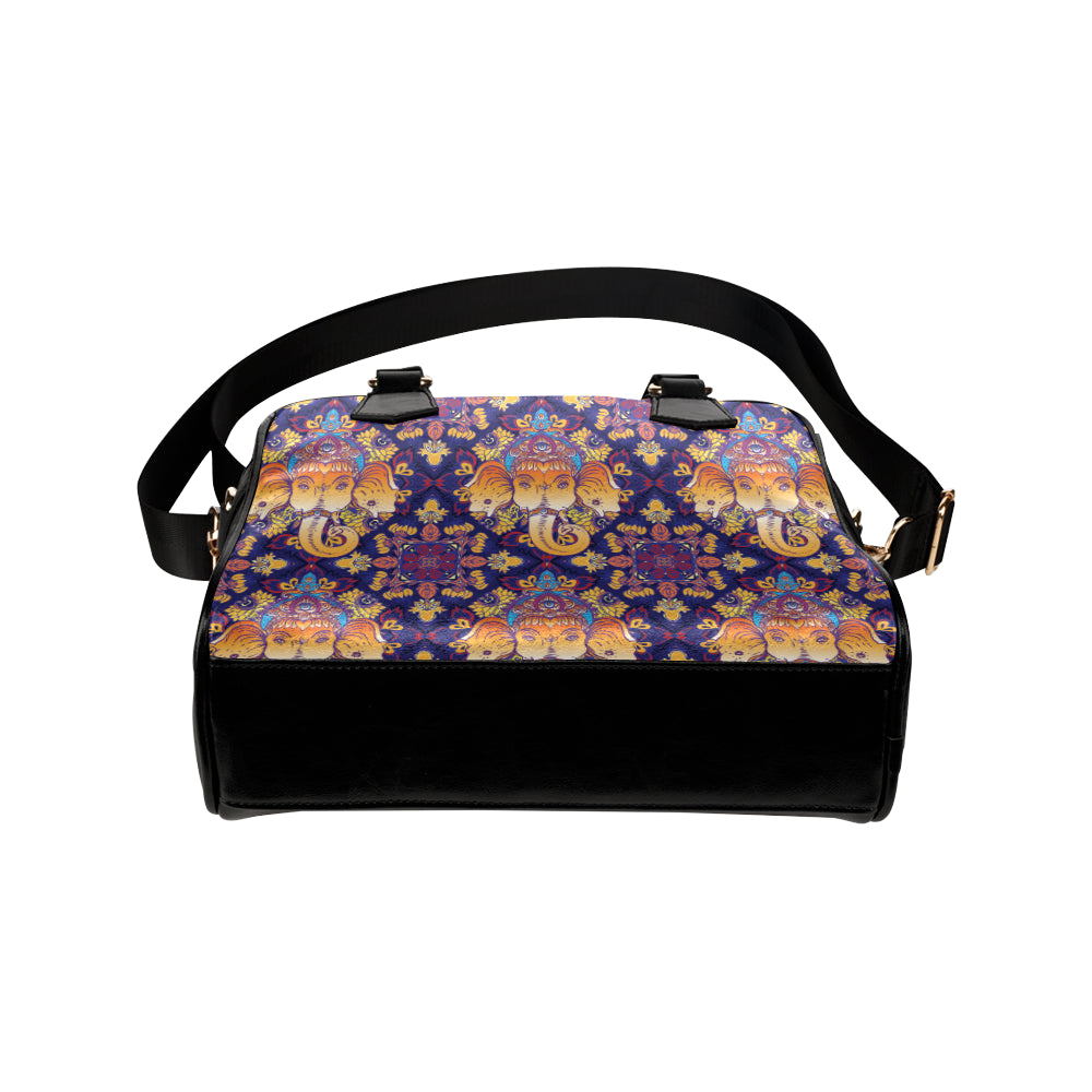 Ganesha Pattern Print Design 01 Shoulder Handbag