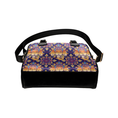 Ganesha Pattern Print Design 01 Shoulder Handbag