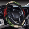 Summer Floral Pattern Print Design SF03 Steering Wheel Cover with Elastic Edge