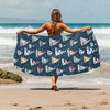 Sailboat Print Design LKS306 Beach Towel 32" x 71"
