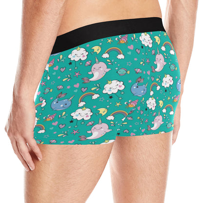 Narwhal Pattern Print Design 04 Men's Boxer Briefs
