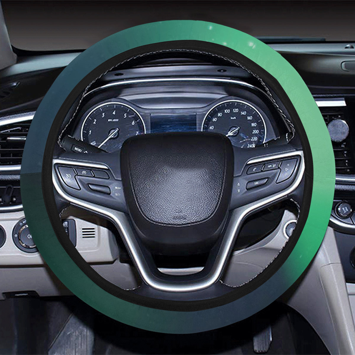 Aurora Borealis Pattern Print Design 04 Steering Wheel Cover with Elastic Edge