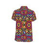 Kaleidoscope Pattern Print Design 01 Men's Short Sleeve Button Up Shirt