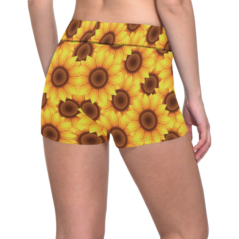 Sunflower Pattern Print Design SF07 Yoga Shorts