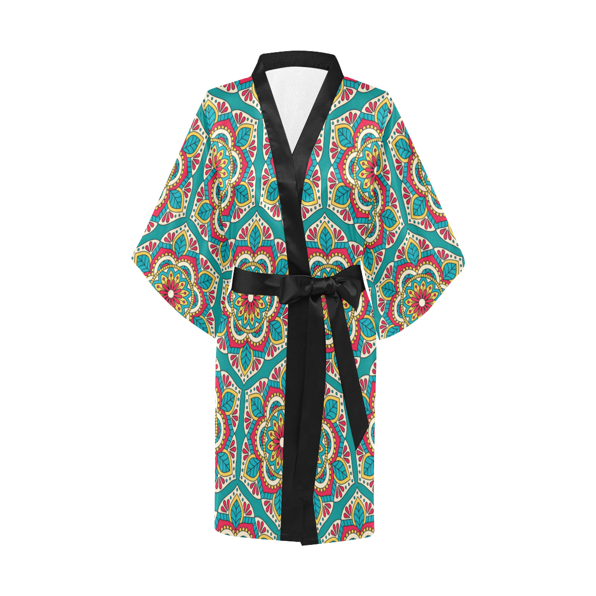 Mandala Pattern Print Design 03 Women's Short Kimono