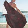 Spider Web Red Print Design LKS302 Beach Towel 32" x 71"