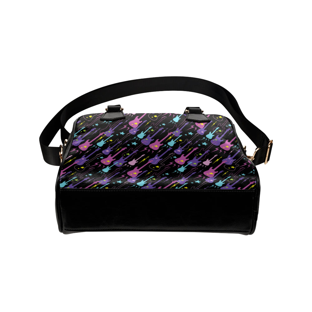 Electric Guitar Pattern Print Design 02 Shoulder Handbag
