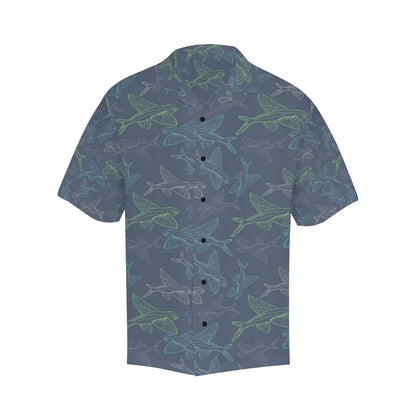 Flying Fish Pattern Print Design 02 Men's Hawaiian Shirt