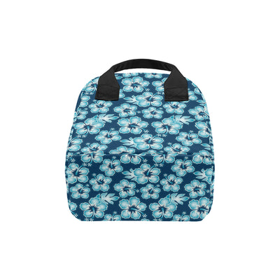 Blue Hibiscus Pattern Print Design HB011 Insulated Lunch Bag