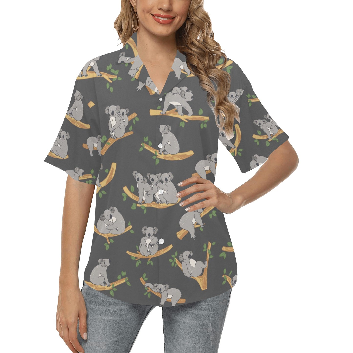 Koala Pattern Print Design 07 Women's Hawaiian Shirt