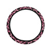 Cheetah Pink Pattern Print Design 01 Steering Wheel Cover with Elastic Edge