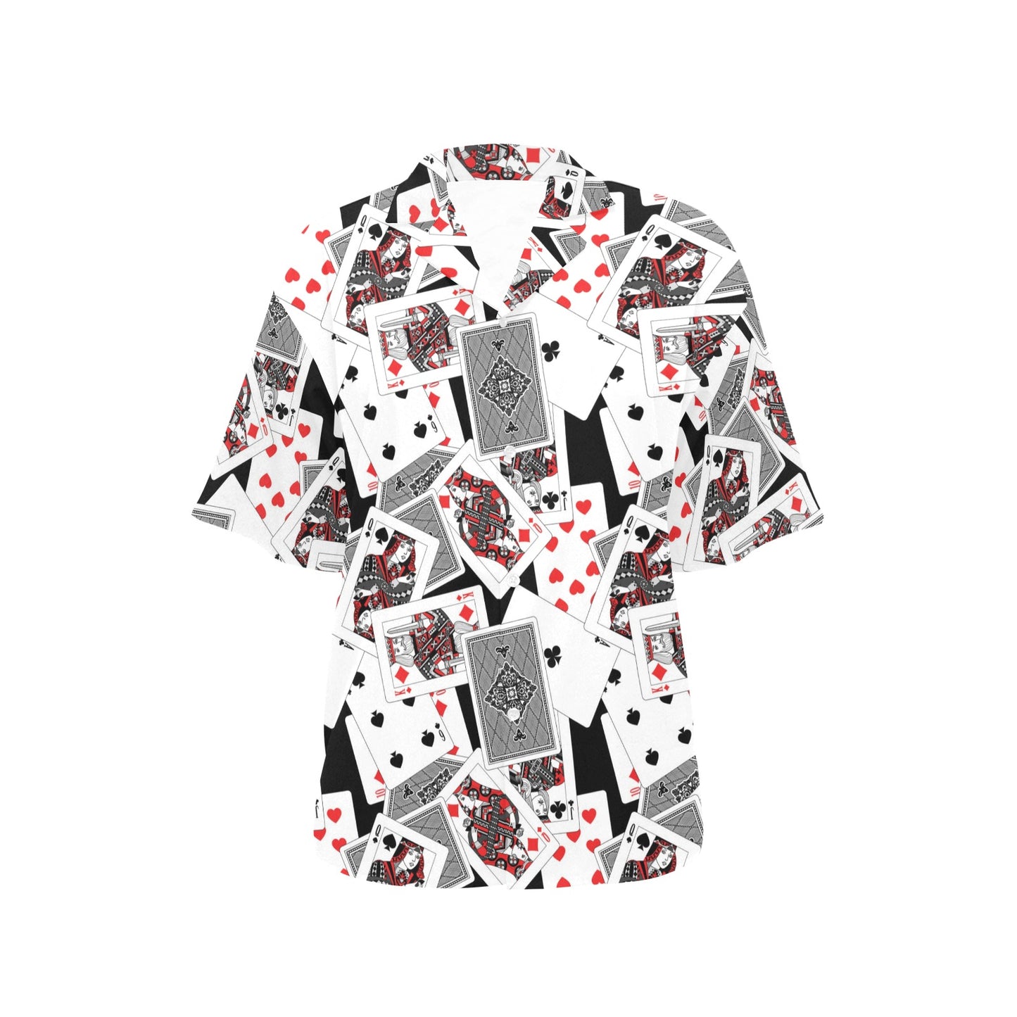 Poker Cards Pattern Print Design A04 Women's Hawaiian Shirt