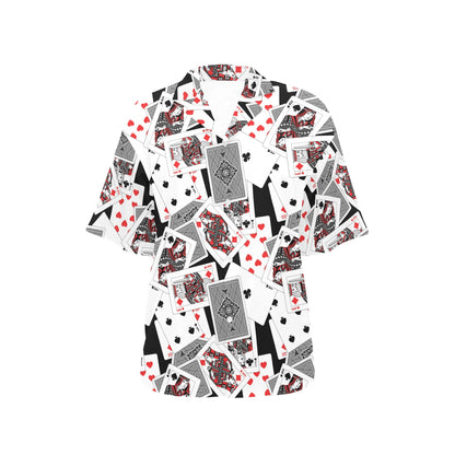 Poker Cards Pattern Print Design A04 Women's Hawaiian Shirt