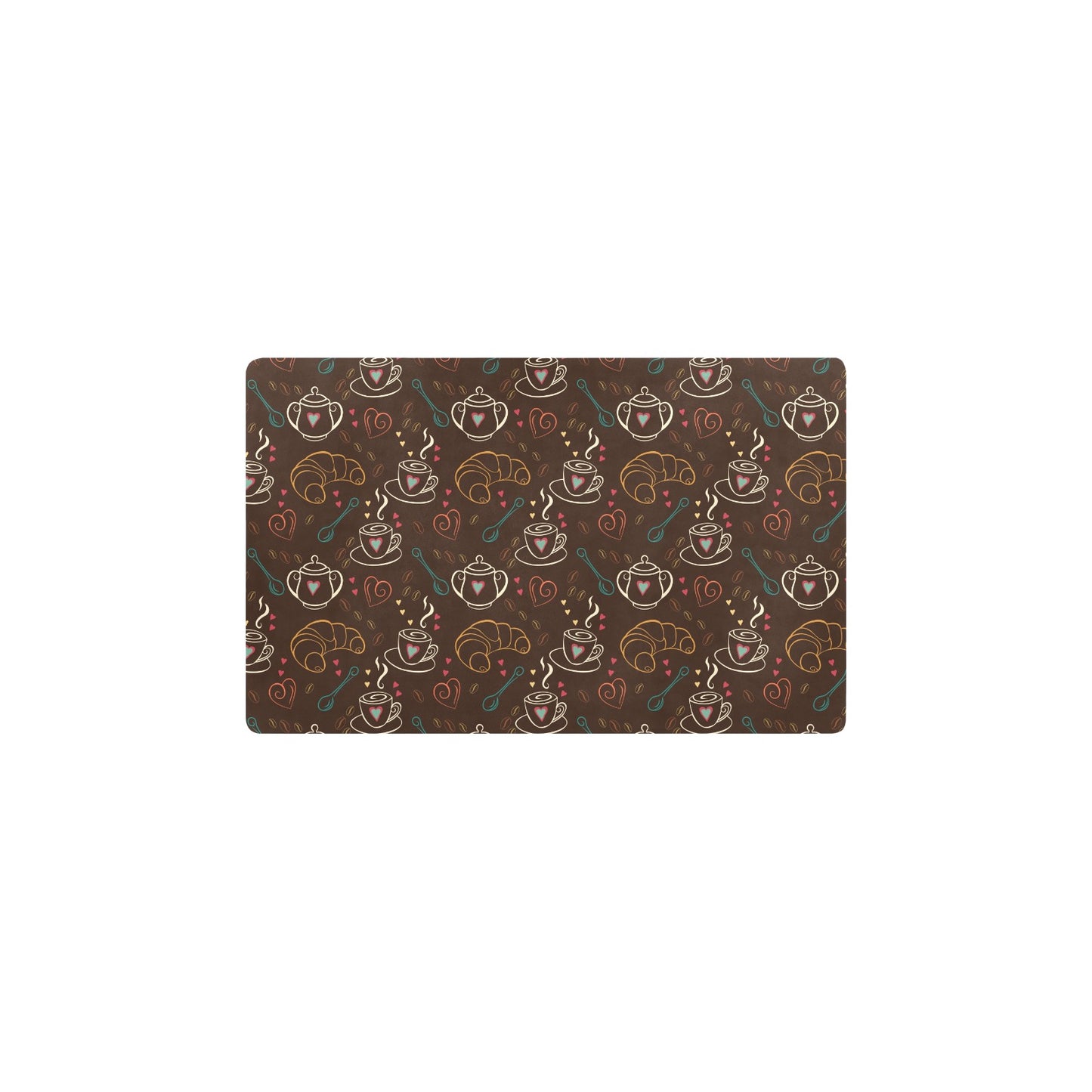 Coffee Pattern Print Design 06 Kitchen Mat