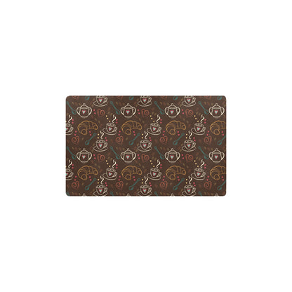 Coffee Pattern Print Design 06 Kitchen Mat